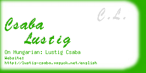 csaba lustig business card